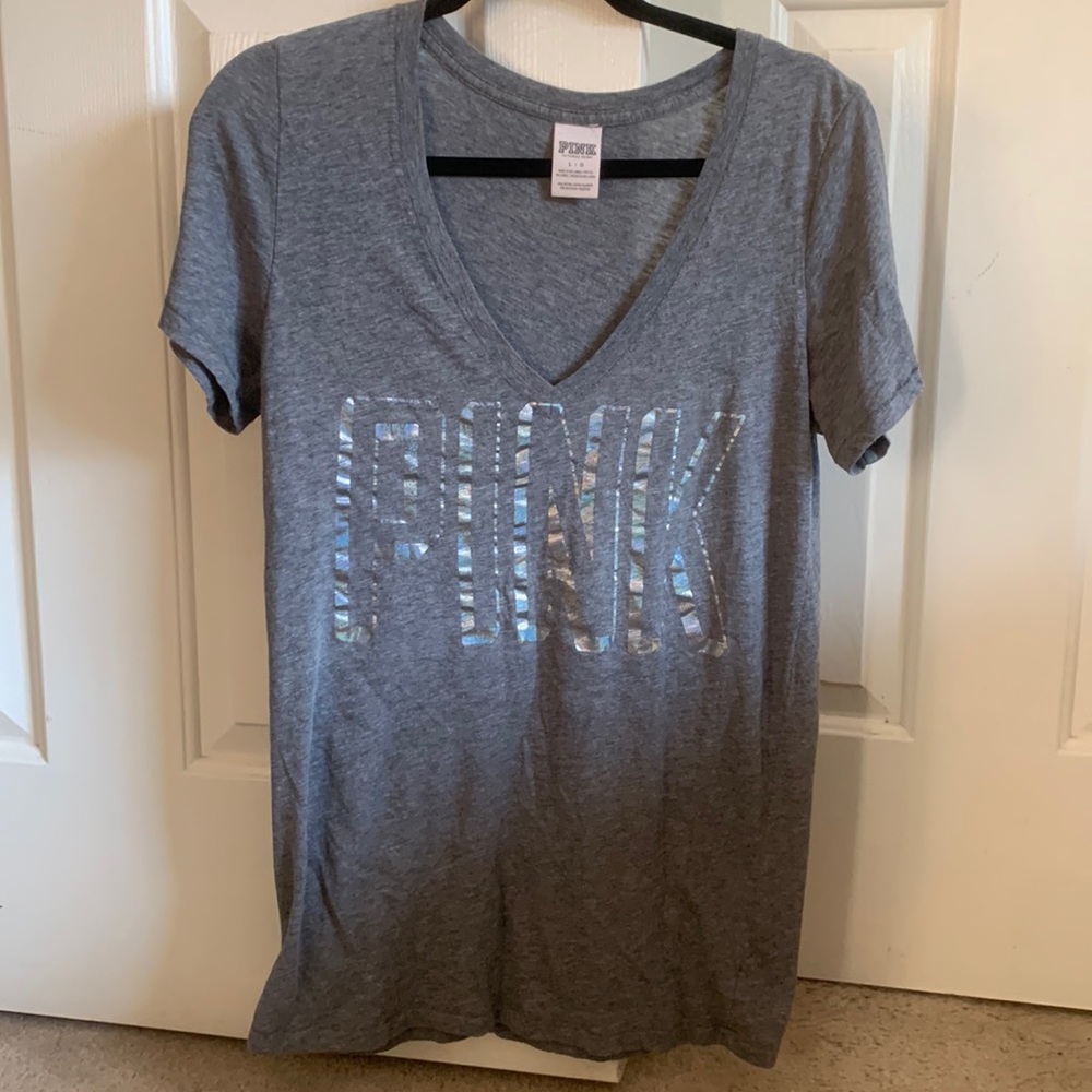 Victoria Secret Pink, grey t-shirt